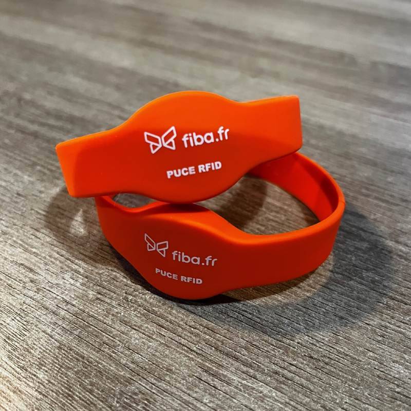 bracelet rfid silicone personnalisé de couleur orange