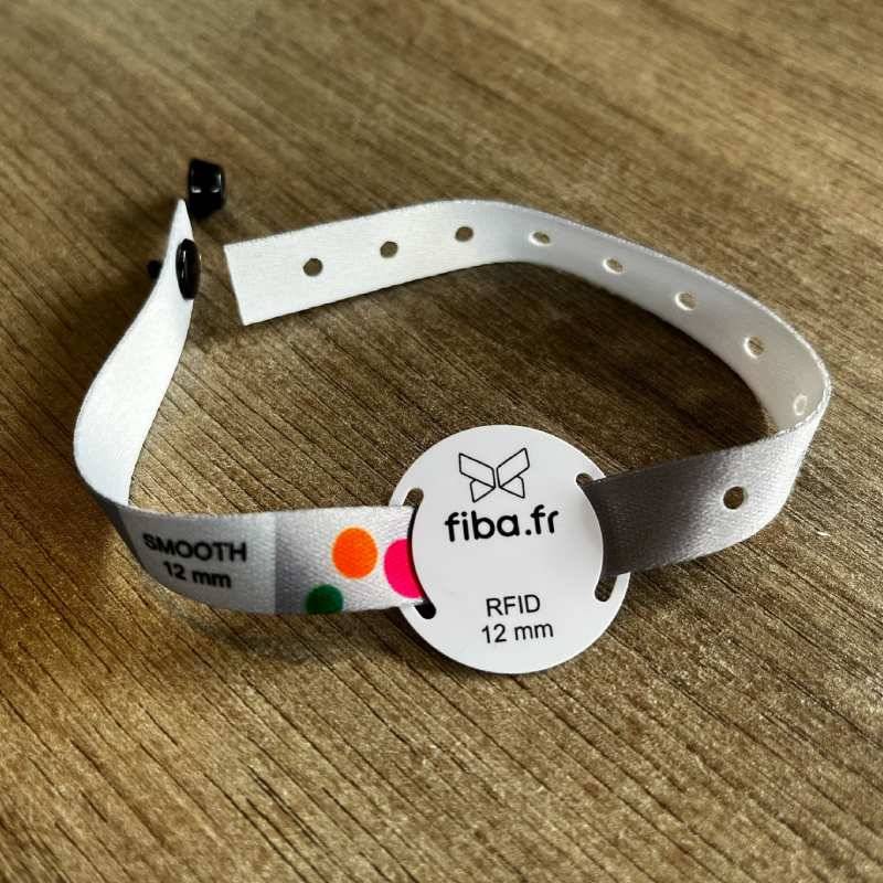 bracelet tissu personnalisé Smooth 12mm RFID