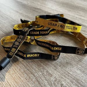 bracelet tissé tissu doré