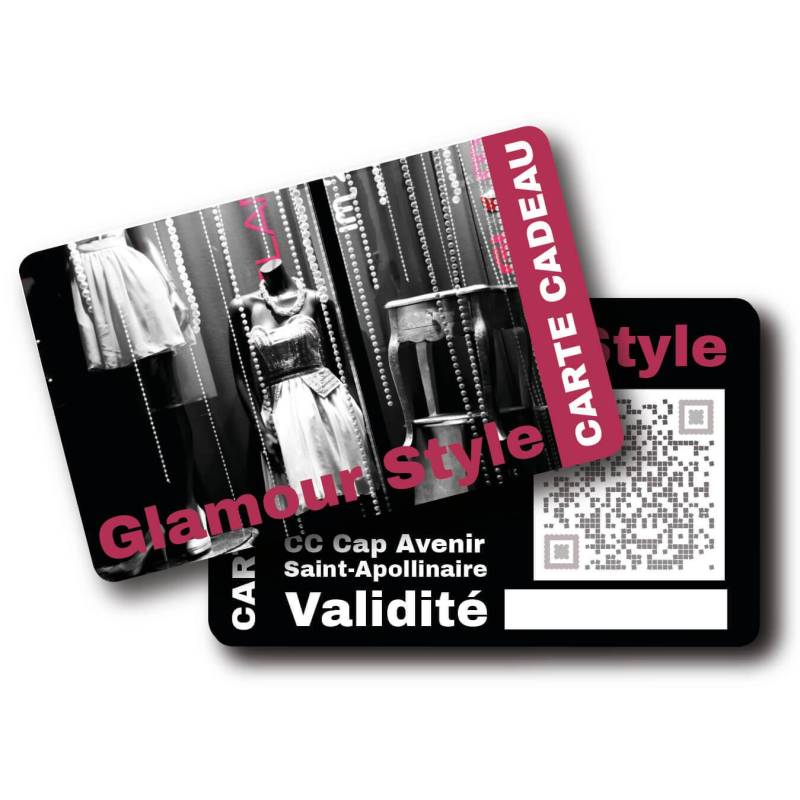 carte cadeau pvc personnalisable