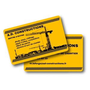 Carte de visite rigide en pvc rigide