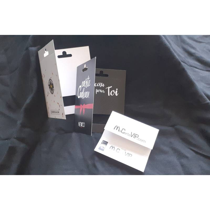 Support carte cadeau PVC fait par Fiba