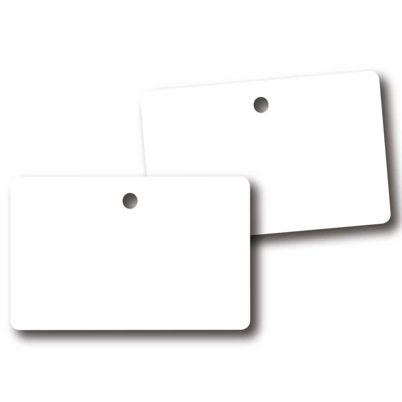 carte plastique PVC vierge perforée en haut