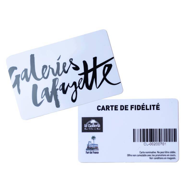 Carte PVC avec code barre à personnaliser