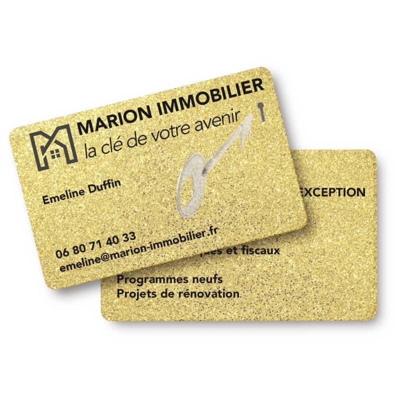 carte PVC de visite luxe - modèle imprimé par Fiba