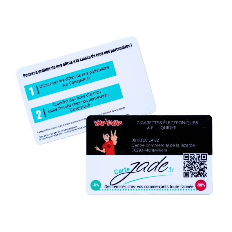 Carte pvc plastique avec qr code
