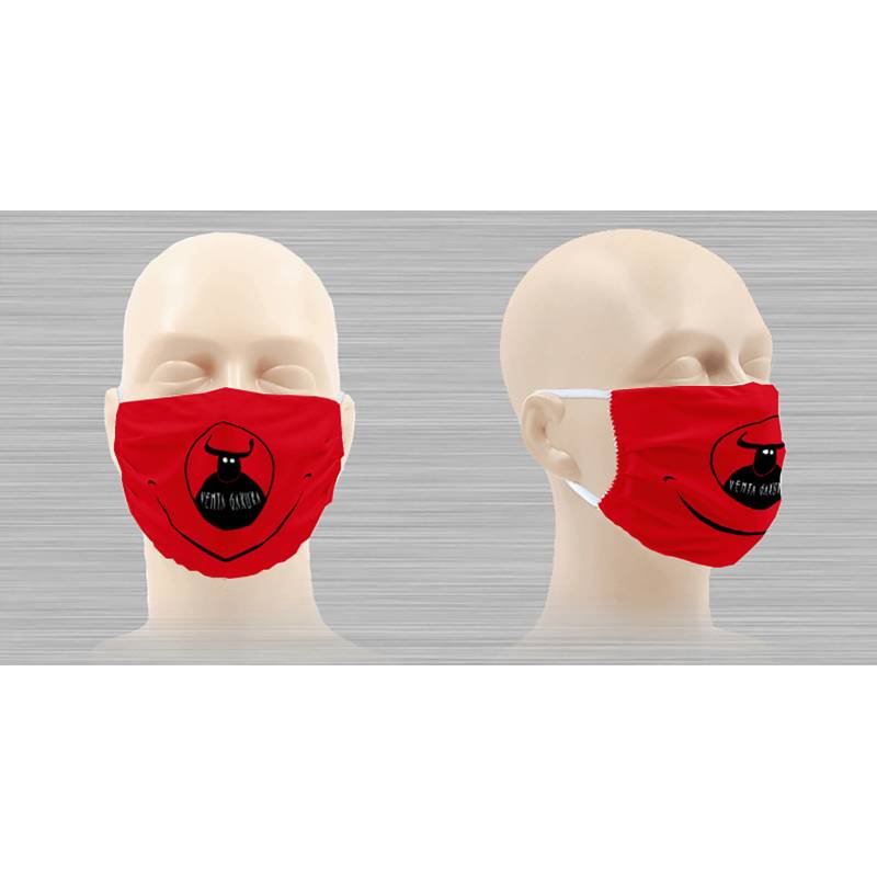 Masque tissu visage rouge filtration air - Fiba