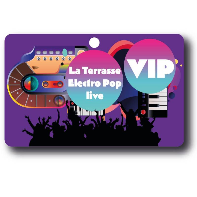 badge évènementiel PVC - modèle imprimé et fabriqué par Fiba