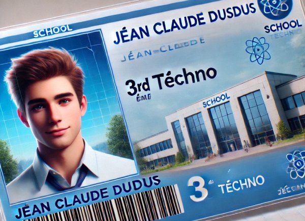 carte identité scolaire personnalisée